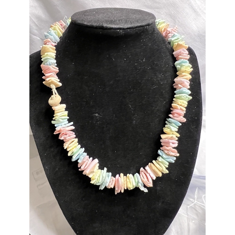 Pastel Color Puka Shell Necklace